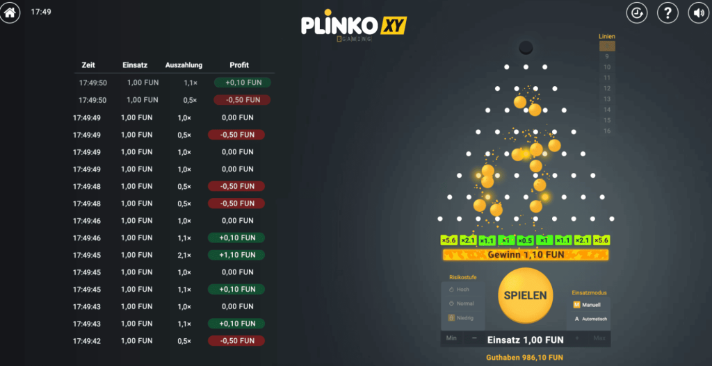 Wie spielt man Plinko XY?