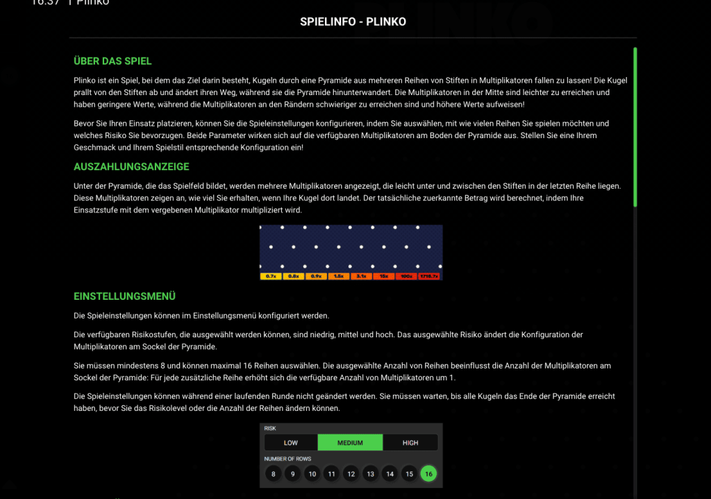 RTP und Volatilität Plinko Dare2Win
