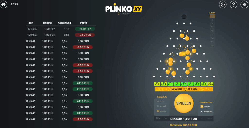 Wie spielt man Plinko XY?
